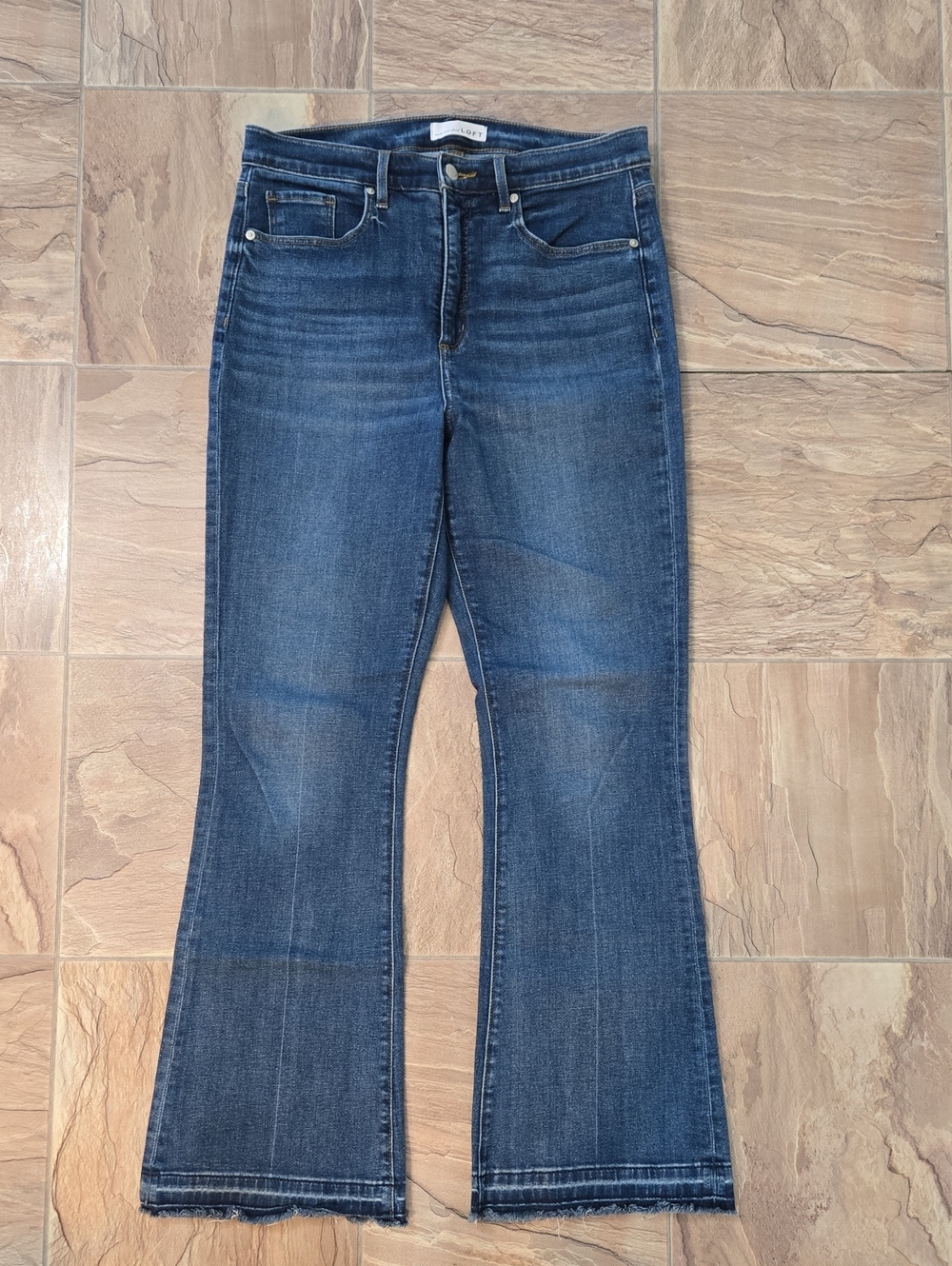 LOFT Women's Blue Flare Jeans